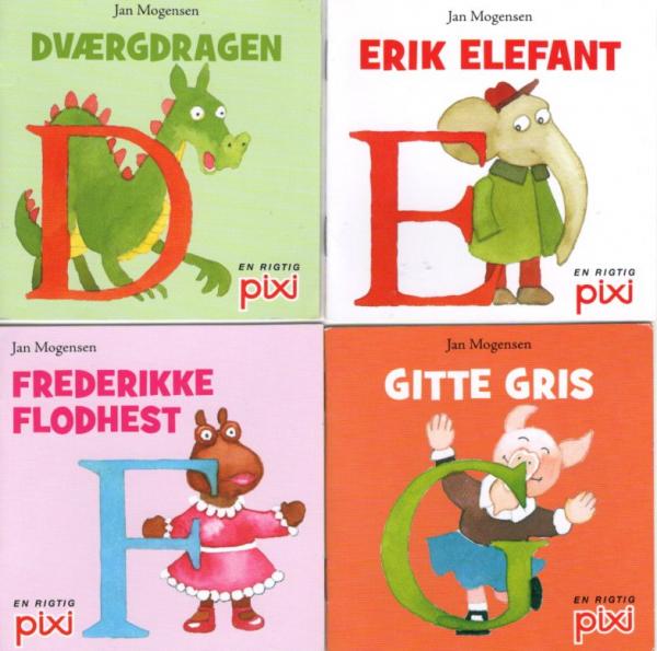 4 PIXI Bücher DANISH Dansk ABC Alphabet Sticker